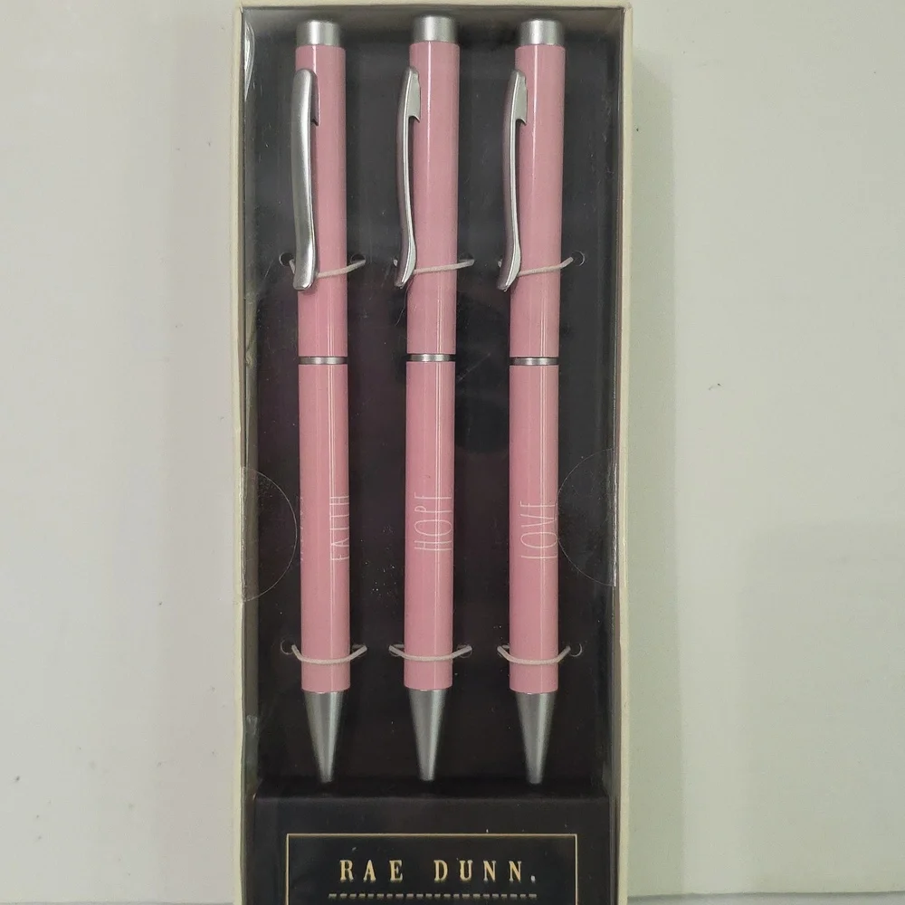 Rae Dunn Ballpoint Pink Pen, Pack of 3, New-in-Box